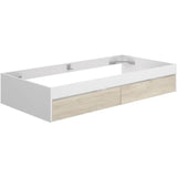 Structure de lit - LAGO - 2 tiroirs - 90 x 190 cm - Blanc / Chene