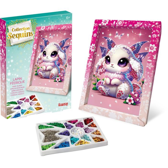 Kit loisir créatif - LANSAY - Collection sequins féérique - Lapin - Des 6 ans