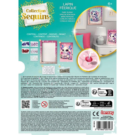 Kit loisir créatif - LANSAY - Collection sequins féérique - Lapin - Des 6 ans
