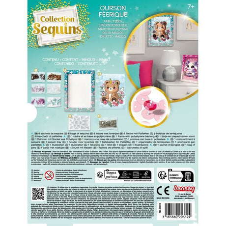Kit loisir créatif - LANSAY - Collection sequins féérique - Ourson - Des 7 ans