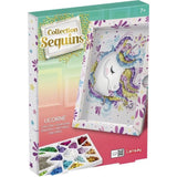 Kit loisir créatif - Licorne - Illustration avec sequins - Pour enfant a partir de 7 ans - Blanc