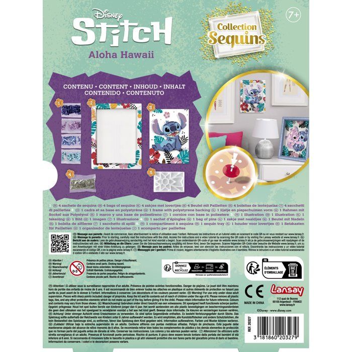 Collection sequins STITCH, Jeu de création, Set Disney Stitch, Des 7 ans, LANSAY