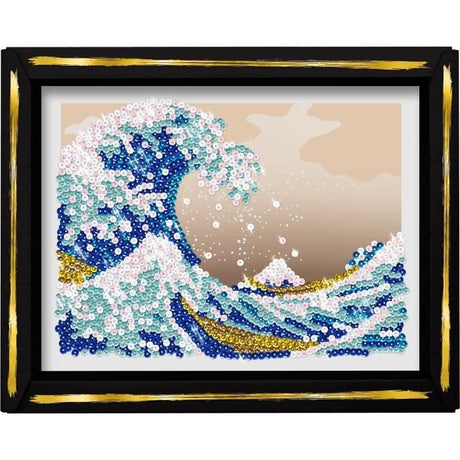 Kit loisir créatif - LANSAY - Collection Sequins - La Grande Vague - Hokusai - Des 14 ans