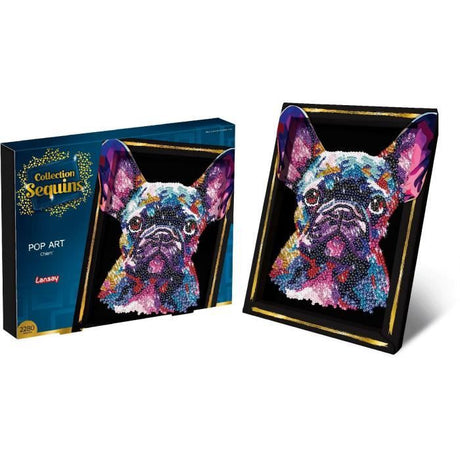 Kit loisir créatif - LANSAY - Collection Sequins - Pop art chien - Des 14 ans