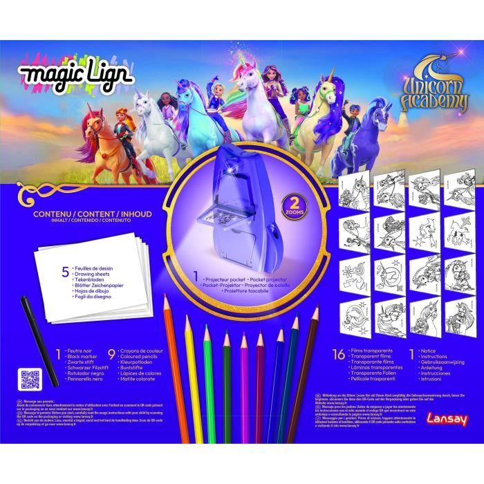 Magic Lign - LANSAY - Projecteur Unicorn Academy - 50 illustrations - Des 5 ans