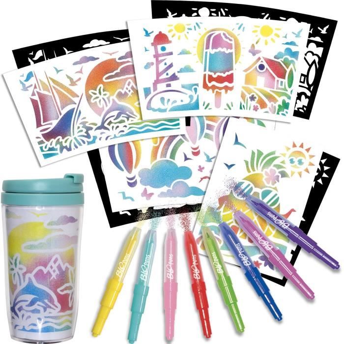 Blopens - LANSAY - Créa'mug - 9 pochoirs - 1 mug - Des 6 ans