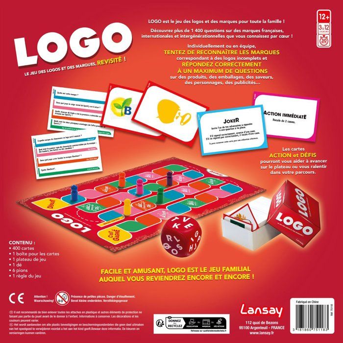 Logo - LANSAY - Jeu de société - 1500 questions - Des 12 ans