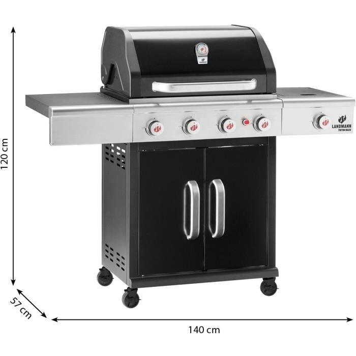 Landmann Triton PTS Maxx 4.1 gaz to coal barbecue gaz 4 feux + 1 br˚leur latÈral