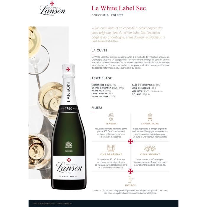 Champagne Lanson Le White Label Sec - 75 cl