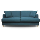 Hexagone - CanapÈ convertible 3 places - Tissu Bleu pÈtrole - L 182 x P 98 x H 82 cm - Larry