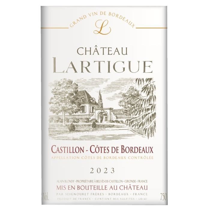 Château Lartigue 2023 Castillon-Côtes de Bordeaux - Vin rouge de Bordeaux