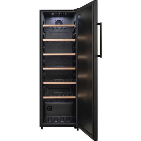 Cave a vin de vieillissement - LA SOMMELIERE - CTPNE147E - 147 bouteilles - Porte pleine - Classe E - 54 x 60 x 167,4 cm - Noir