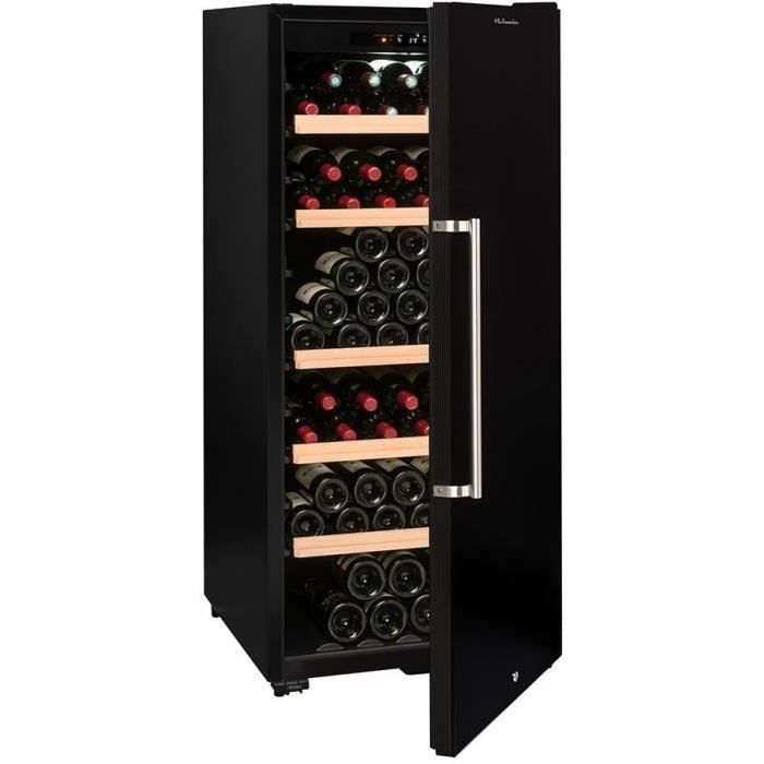 Cave a vin de vieillissement - LA SOMMELIERE - CTP177A - 165 bouteilles - Porte pleine - Classe F - 59,5 x 67,5 x 135,5 cm - Noir