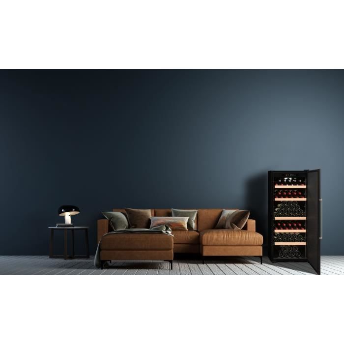 Cave a vin de vieillissement - LA SOMMELIERE - CTP177A - 165 bouteilles - Porte pleine - Classe F - 59,5 x 67,5 x 135,5 cm - Noir