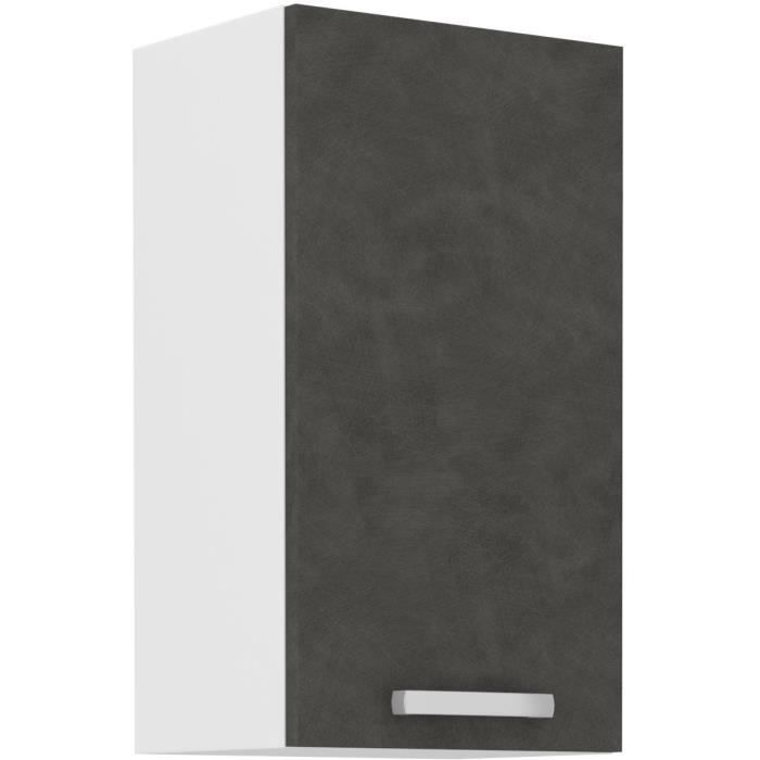 Wall unit with 1 hinged door - Matt grey - L 40 x D 31.6 x 72 cm - LASSEN