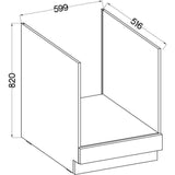 Meuble bas pour four encastrable  avec plan de travail - Gris mat - L 60 x P 51,6 x H 85 cm - LASSEN