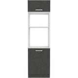 Meuble colonne four 2 portes battantes - Gris - L 60 x P 57 x H 210 cm - LASSEN