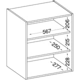 Meuble haut portes battantes - Gris mat - L 60 cm x P 31,6 x H 72 cm - LASSEN