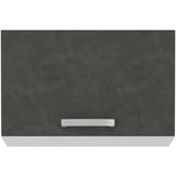 Meuble hotte porte basculante - Gris mat - L 60 x 31,6 x H 36 cm - LASSEN