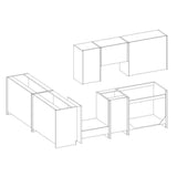 LASSEN Cuisine complete d'angle 240x165 cm avec plan de travail - Angles rÈversible - 8 ÈlÈments -  Gris Matera