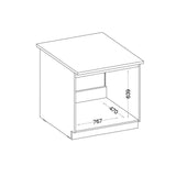 LASSEN Meuble bas de cuisine sous évier L 80 cm - Décor chene clair sonoma