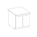 LASSEN Meuble bas de cuisine sous Èvier L 80 cm - DÈcor chene clair sonoma