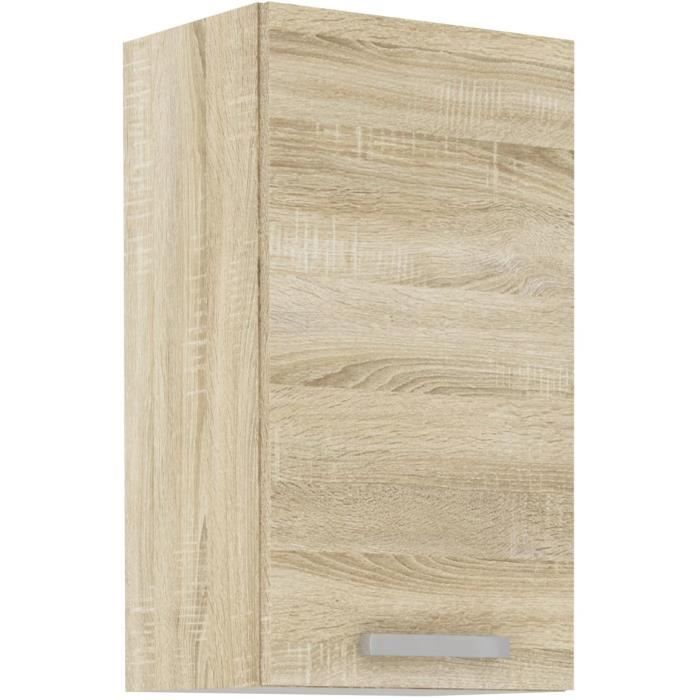 Wall unit with 1 hinged door - Sonoma oak decor - L 40 x D 31.6 x 72 cm - LASSEN