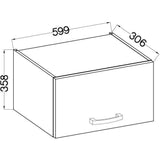 Meuble hotte porte basculante - Décor chene sonoma - L 60 x 31,6 x H 36 cm - LASSEN