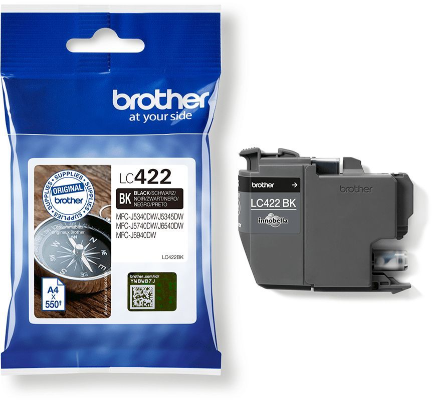 Cartouche LC422BK - BROTHER - Noir 550 p - Pour Business Smart MFC-J5340DW, MFC-J5345DW, MFC-J5740DW, MFC-J6540DW et MFC-J6940DW