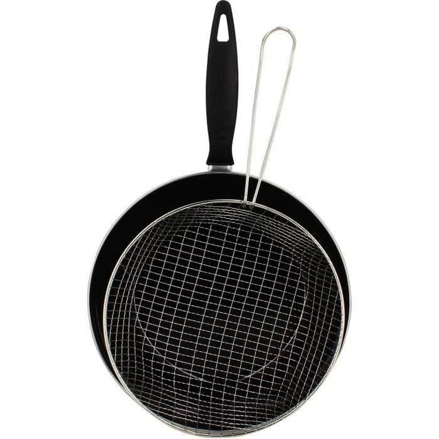 Poele a frire - MENASTYL - 3645749 - En acier émaillé - Noir - 26 cm - Tous feux dont induction