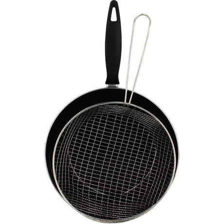Poele a frire - MENASTYL - 3645749 - En acier émaillé - Noir - 26 cm - Tous feux dont induction