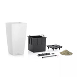 LECHUZA Pot de fleurs Cubico Color 30 - 29,5 x 29,5 x 56,5 cm - Ardoise - Systeme de sous-irrigation - Résistance au gel