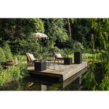 LECHUZA Pot de fleurs - Canto Stone 40 - 40 x 40 x 76 cm - Kit complet - Noir graphite