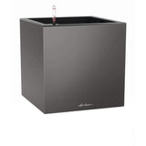 LECHUZA Pot de fleurs - Canto Premium Cube 40 - 40 x 40 x 40 cm - Kit complet - Anthracite métallique