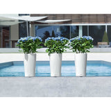 LECHUZA Pot de fleurs - Cilindro color 32 - Ø 32 x 56 cm -  13 L - Kit complet - Blanc
