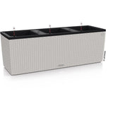 LECHUZA Jardiniere Trio Cottage 30 - 100 x 32,5 x 34,5 cm - 100 % recyclable - Kit complet gris clair