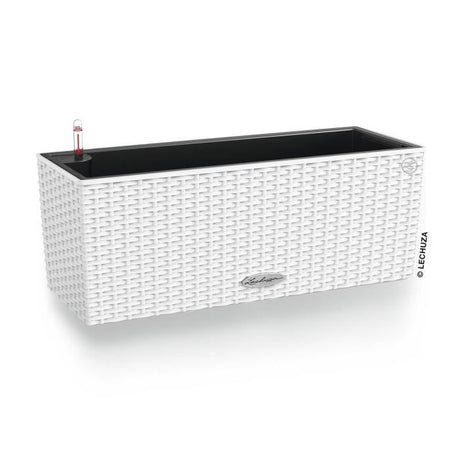 LECHUZA Jardiniere Balconera Cottage 50 - Blanc - 44x33 cm - Avec réserve d'eau