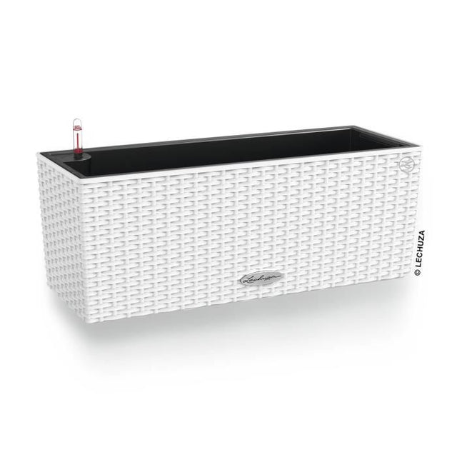 LECHUZA Jardiniere Balconera Cottage 50 - Blanc - 44x33 cm - Avec réserve d'eau