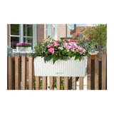 LECHUZA Jardiniere Balconera Cottage 50 - Blanc - 44x33 cm - Avec réserve d'eau