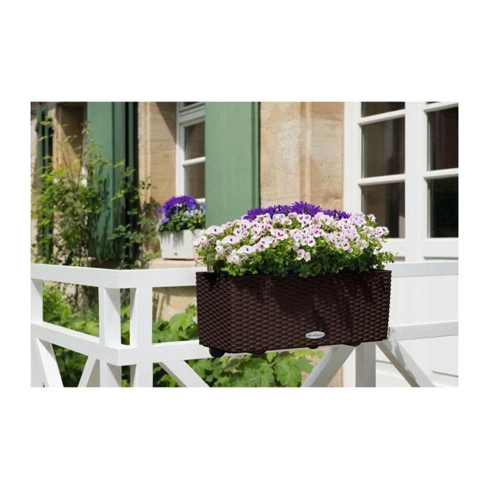 LECHUZA Jardiniere BALCONERA Cottage  - 50 x 19 x 19 cm - Moka