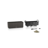 LECHUZA Jardiniere Balconera Stone 50 ALL-IN-ONE - 50 x 19 x 19 cm - Intérieur/Extérieur - Noir