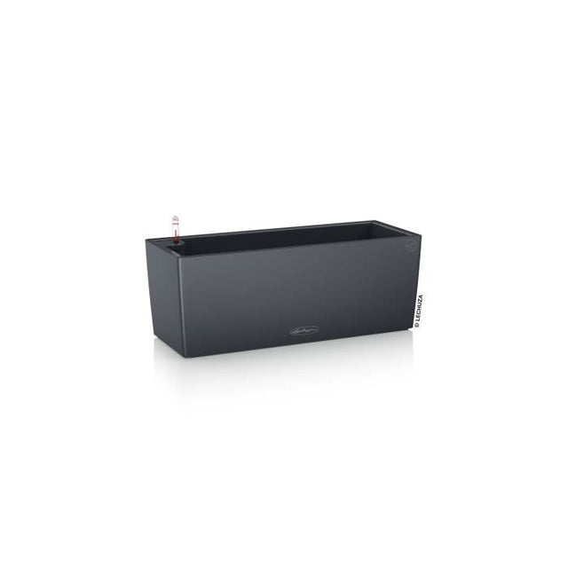 LECHUZA Jardiniere - Balconera color 50 - 50 x 19 x 19 cm - Ardoise - Rectangulaire - Avec réserve d'eau