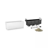 LECHUZA Jardiniere - Balconera color 50 - 50 x 19 x 19 cm - Ardoise - Rectangulaire - Avec réserve d'eau