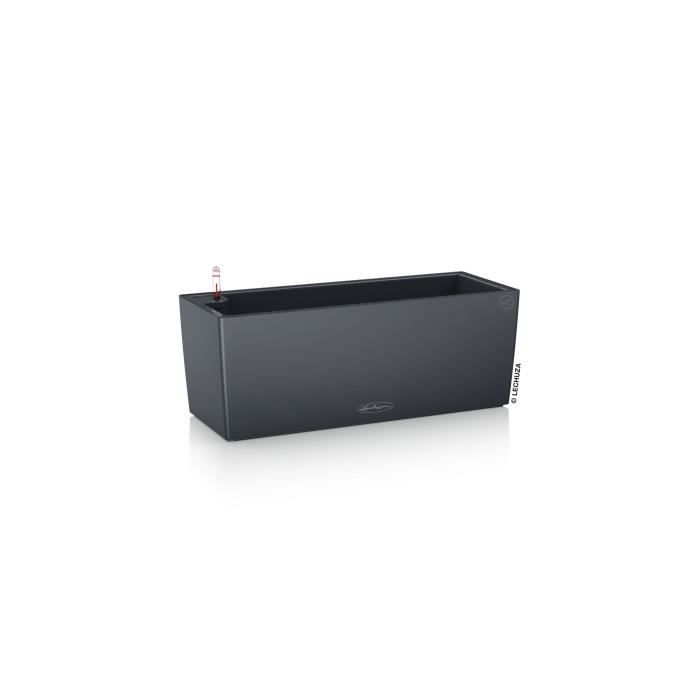 LECHUZA Jardiniere - Balconera color 50 - 50 x 19 x 19 cm - Ardoise - Rectangulaire - Avec réserve d'eau