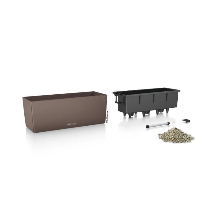 LECHUZA Balconniere Balconera 50 - 50x19 cm - Polypropylene - Marron - Intérieur & extérieur