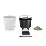 LECHUZA Pot de fleurs - Classico Premium LS 21 - Ø 22 x 20 cm - 3 L - Kit complet - Arrosage automatique - Blanc brillant