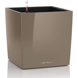 LECHUZA Pot de fleurs - Cube Premium 50 - 49 x 49 x 49,5 cm - Kit complet - Taupe brillant