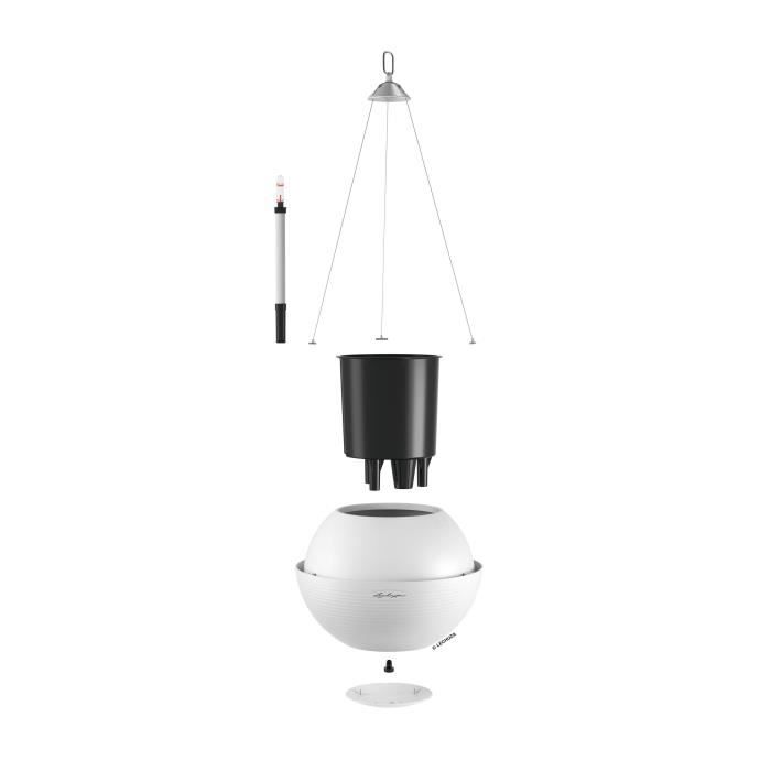 LECHUZA Jardiniere suspendue BOLA Color 32 ALL-IN-ONE - Ø 32 × 25cm - Blanc 443305