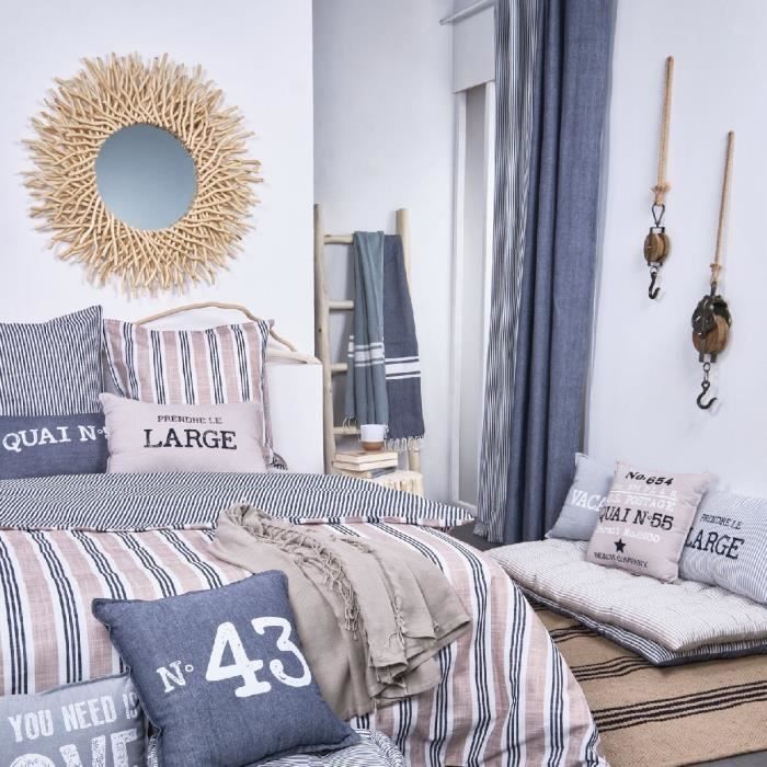 Parure de lit - TODAY Kargo - 220x240 cm - 2 personnes - coton imprimé rayé