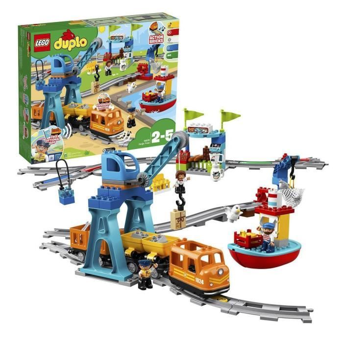 LEGO 10875 DUPLO Cargo Train with Light and Sound - Construction Game for Children 2-5 Years Old